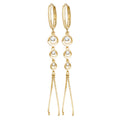 9K Yellow Gold CZ Drop Earrings