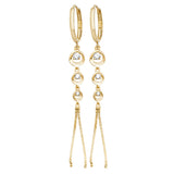 9K Yellow Gold CZ Drop Earrings