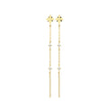 9K Yellow Gold Cubic Zirconia Chain Drop Earrings