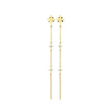 9K Yellow Gold Cubic Zirconia Chain Drop Earrings