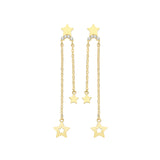 9ct Yellow Gold CZ Star Drop Earrings