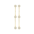 9ct Yellow Gold 3 CZ Circles Drop Earrings