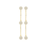 9ct Yellow Gold 3 CZ Circles Drop Earrings
