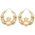 9ct Yellow Gold Claddagh Earrings