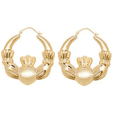 9ct Yellow Gold Claddagh Earrings