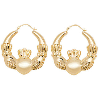 9ct Yellow Gold Claddagh Earrings