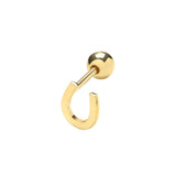 9K Yellow Gold Horseshoe Cartilage Stud 6mm Post