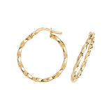 9ct Yellow Gold Twist Creole Hoop Earrings