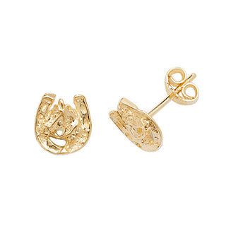 9ct Yellow Gold Horse Shoe Stud Earrings