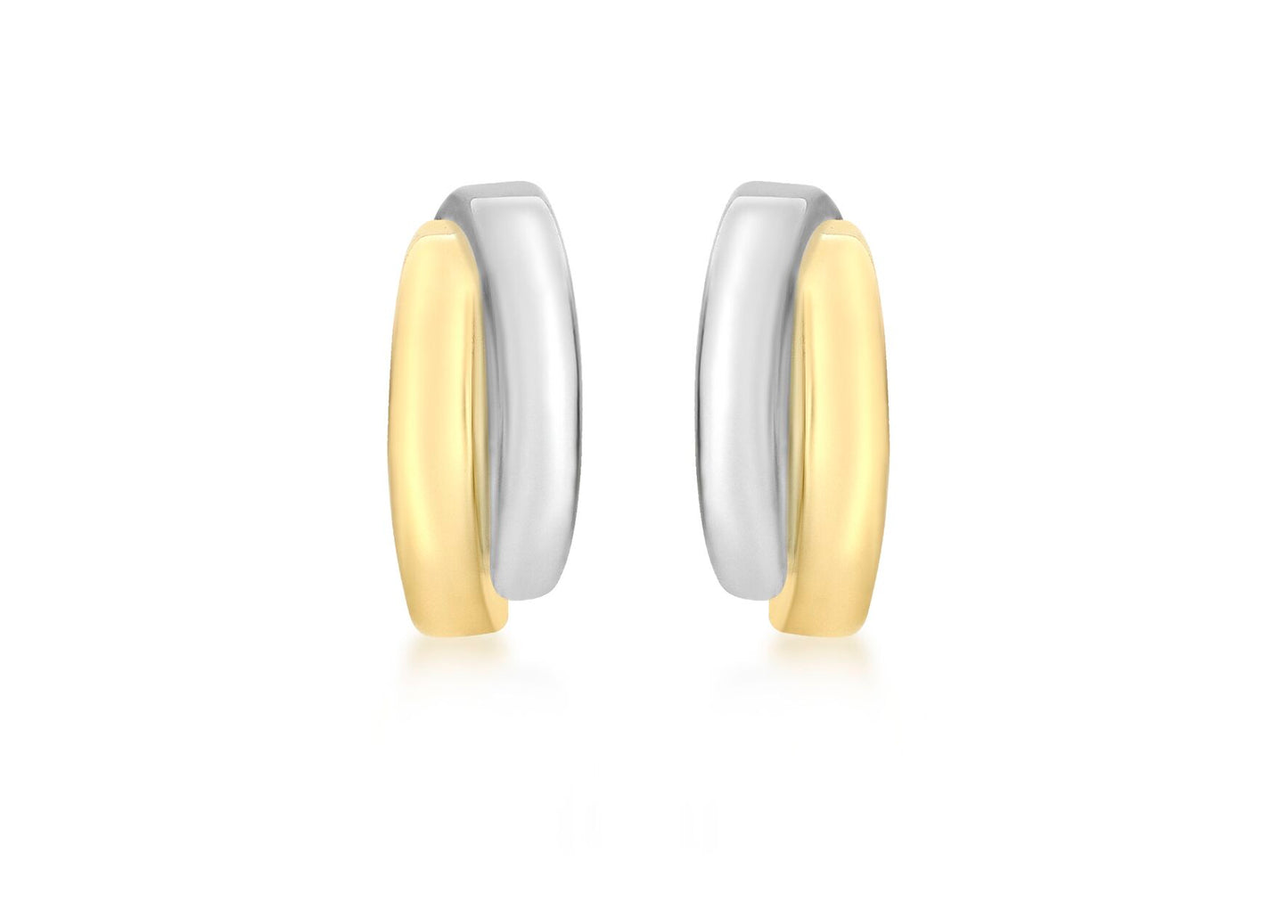 9K 2 Coloured Gold Overlap Stud Earrings
