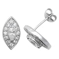 Sterling Silver CZ Set Stud Earrings