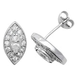 Sterling Silver CZ Set Stud Earrings