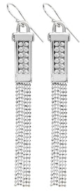 Sterling Silver CZ Set Drop Earrings
