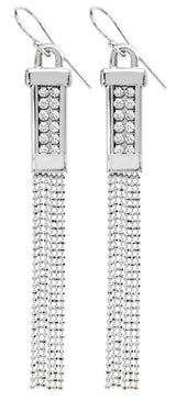Sterling Silver CZ Set Drop Earrings