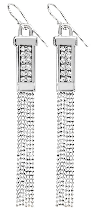 Sterling Silver CZ Set Drop Earrings