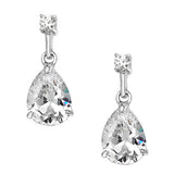 Sterling Silver CZ Set Drop Earrings