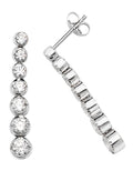 Sterling Silver CZ Set Drop Earrings