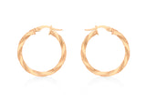 9ct Rose Gold Twist Earrings