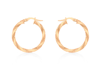 9ct Rose Gold Twist Earrings