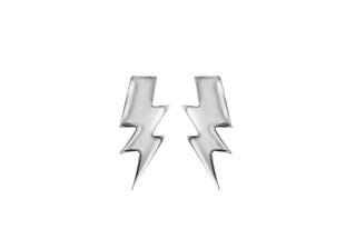 Sterling Silver Lightening Stud Earrings