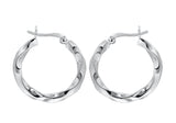 Sterling Silver Twist Hoop