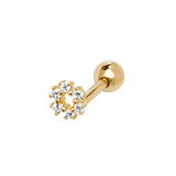 9ct Yellow Gold CZ Open Circle Cartilage