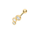 9ct Yellow Gold CZ Cartilage Stud Post