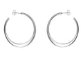 Silver Creole Diamond Cut Hoop Earrings