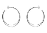 Silver Creole Diamond Cut Hoop Earrings