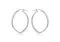 Silver Diamond Cut Patterned Hoop Earrings