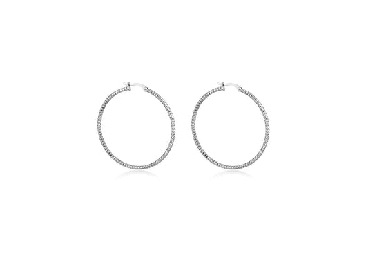 Sterling Silver Round Tube Hoop Earrings