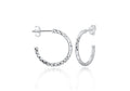 Sterling Silver Diamond Cut Half Hoop Earrings