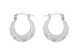 Sterling Silver Mini Heart Creole Hoops