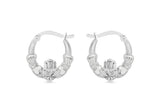 Silver Claddagh Creole Earrings