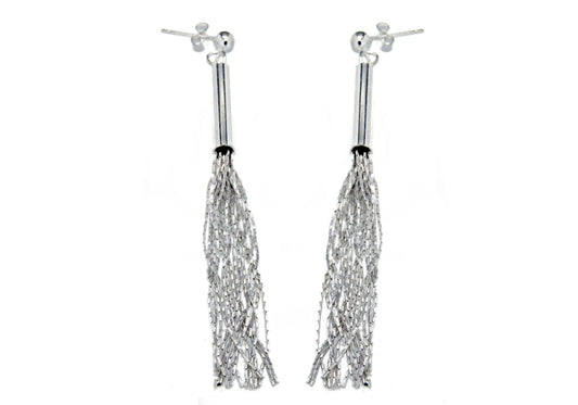 Sterling Silver Tassel Drop Earrings