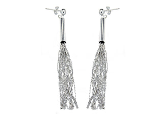 Sterling Silver Tassel Drop Earrings