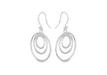 Sterling Silver Three Circle Drop Earrings