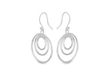 Sterling Silver Three Circle Drop Earrings