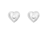 Sterling Silver Diamond Set Heart Studs
