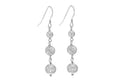 Sterling Silver Three Ornate Ball Drop Earrings
