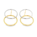 9K 2-Coloured Gold Open Circle Stud Earrings