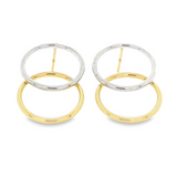 9K 2-Coloured Gold Open Circle Stud Earrings