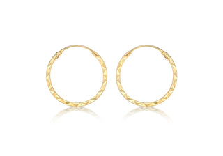 9ct Yellow Gold Triangular Diamond Cut Small Earrings