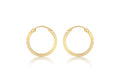 9K Yellow Gold Pleat Diamond Cut Teeny Hoop Earrings