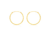 9ct Yellow Gold 1.2mm D/C 18mm Sleeper Earrings