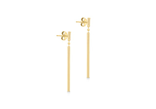 9K Yellow Gold Num-Chucka Drop Earrings