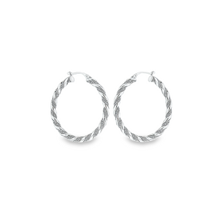 Silver Twist Creole Earring 30mm
