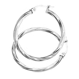 9K White Gold 29mm Twisted Hoop Earrings