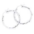 9ct White Gold Twisted 24mm Hoop Earrings