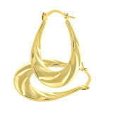 9ct Yellow Gold Twist Pattern Creole Hoop Earrings